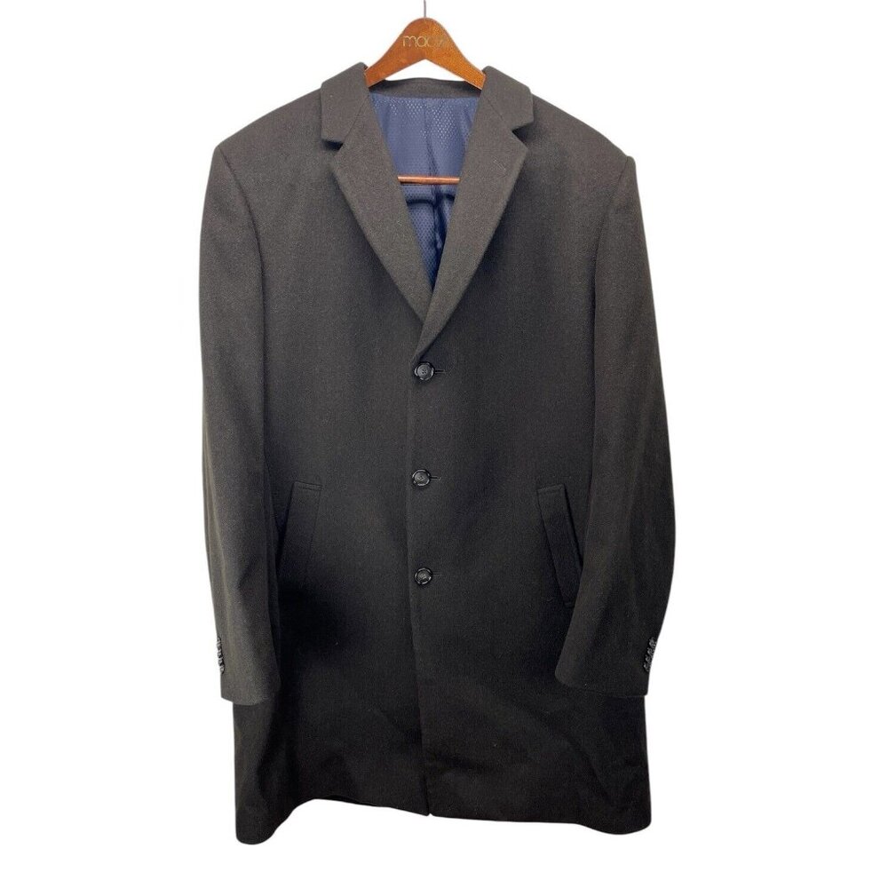 Kenneth Cole Reaction Men's Coat Size 46L Long Wool Blend Overcoat